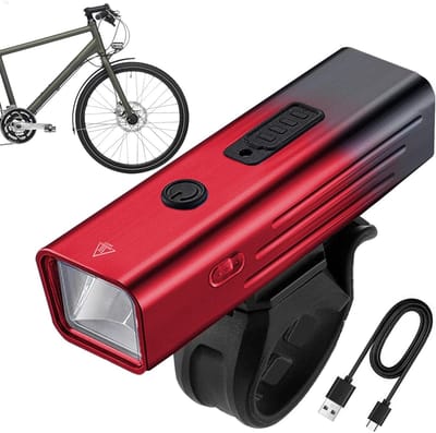 VHV - Fietsverlichting LED Voorlicht - LED Koplamp Fiets voor Nacht Rijden - 1800 mAh accu - voor Mountainbike, Racefiets, Stadsfiets, E-bike en Woon-Werkverkeer