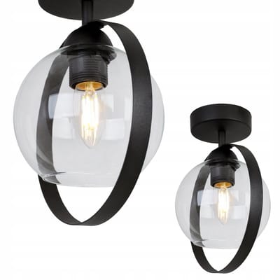 Light-Home Ring Haga – Plafondlamp – Helder Glas – Zwarte Constructie – Modern Design