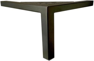 FLE - Stalen meubelpoot zwart hoek 18 bij 18 cm en hoogte 10 cm (koker 2 x 2 cm)