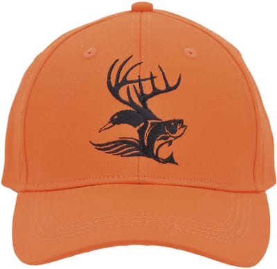 Herman casquette baseball en coton orange broderie tête de cerf/canard/truite taille unique réglable