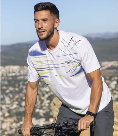 ATLAS FOR MEN - Set van 3 T-shirts met sportieve print - Heren - Verkrijgbaar in grote maten - XXL