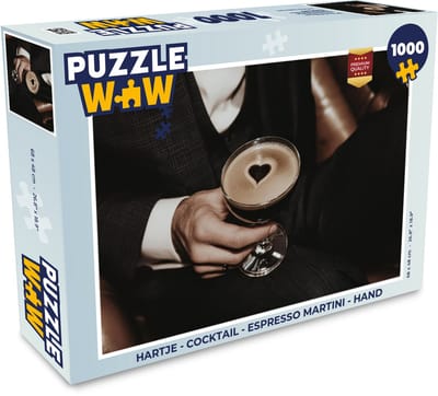 Puzzel Hartje - Cocktail - Espresso Martini - Hand - Legpuzzel - Puzzel 1000 stukjes volwassenen