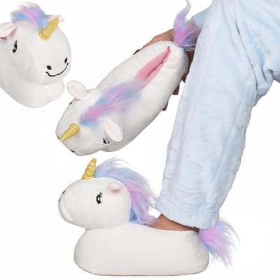 Witte eenhoornpantoffels UNICORN