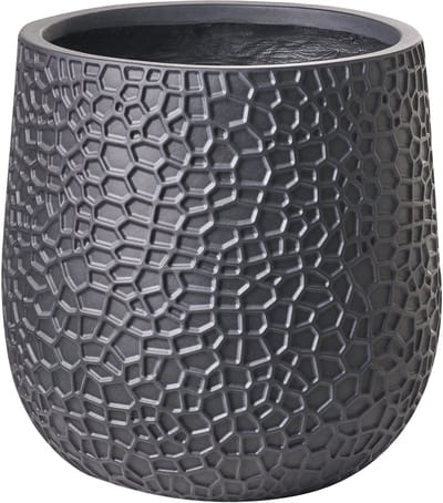QIYUN - Bloempot - Zwart - 41 x 41 x 43 cm - Klei-vezelmengsel