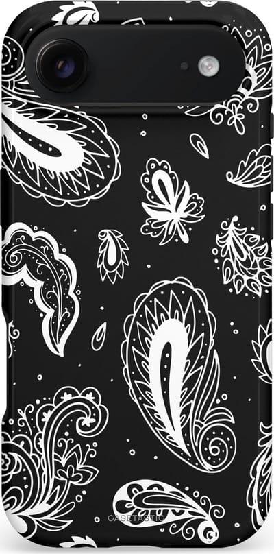 Casetastic hoesje geschikt voor Apple iPhone Air - MagSafe - Dubbellaagse bescherming - Paisley pracht - Fashion Case - Zwart Grijs