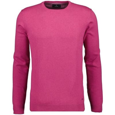 Ragman Trui Supersoft Knit Pullover Knitted Elbow Patches Magenta / male