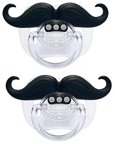 Grappige Fopspeen met Snor voor Baby's en Peuters - Orthodontisch, BPA-vrij, Pack van 2