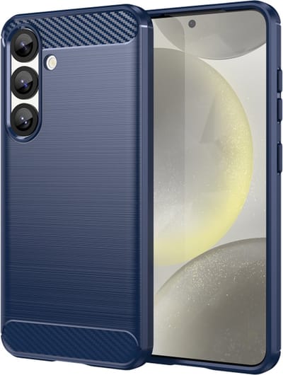 Hoesje geschikt voor Samsung Galaxy S25 Plus - Techsuit Carbon Silicone Back Cover - Blauw