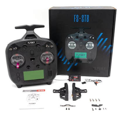 FLYSKY FS-ST8 Opgewaardeerde Afstandsbediening Zender 2.4GHz Afstandsbediening ANT Protocol met FS-SR8 Upgraded Version zwart