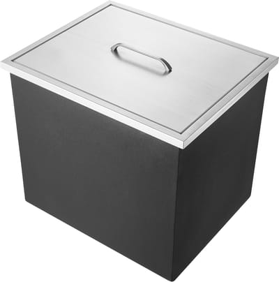Drop-in ijskast, 21" L x 17" B x 18" H, roestvrij staal, 40 qt commerciële koelbox met deksel, afvoerbuis en stop, voor wijn- en bierservice buitenshuis