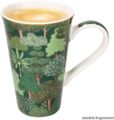 WOODLAND Jumbobeker groen met bosmotief van porselein – R1462#WOOD
