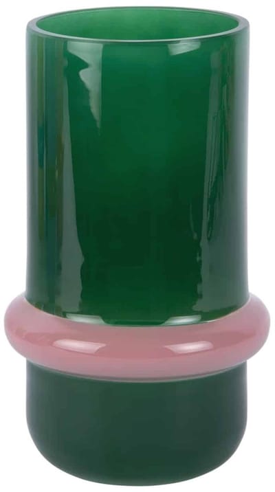 Present Time Vaas Animado Anillo Medium - Groen - 13.5x13.5x22cm - Glas - Modern - Bloemenvaas - Woondecoratie - Decoratieve vaas voor woonkamer of slaapkamer