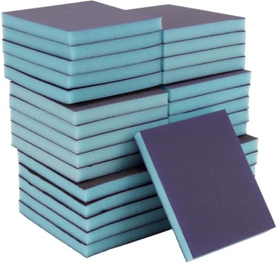 Dailygoods- Schuursponsenset 30 stuks - 60/80/120/220/280/320 korrels - Natte/Droge Schuurmethode - Duurzaam Flexibel Materiaal - 12 x 10 cm - Schuurpads
