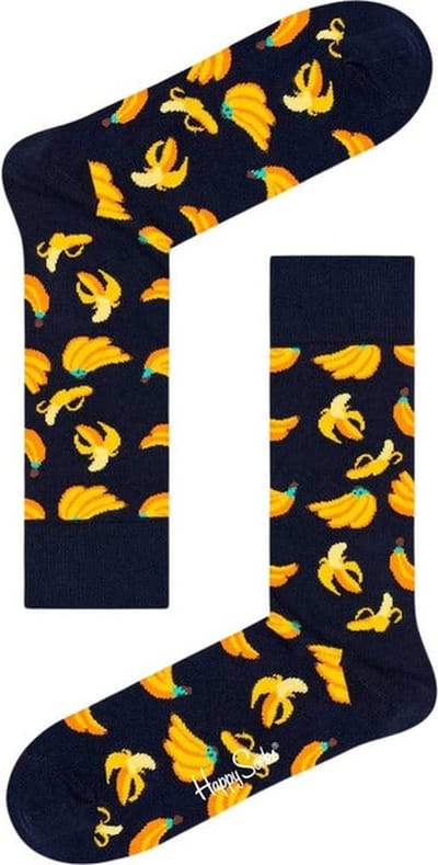 Happy Socks - Banana - Blauw geel - Unisex - Maat 36-40