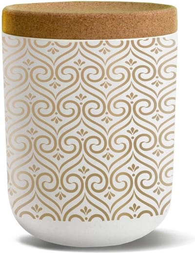 Chic.Mic Golden Tiles - Voorraad potten - Plant - 800 ML - BioLoco - Kurken deksel - Klimaatvriendelijk - Keukenaccessoires - Milieuvriendelijk