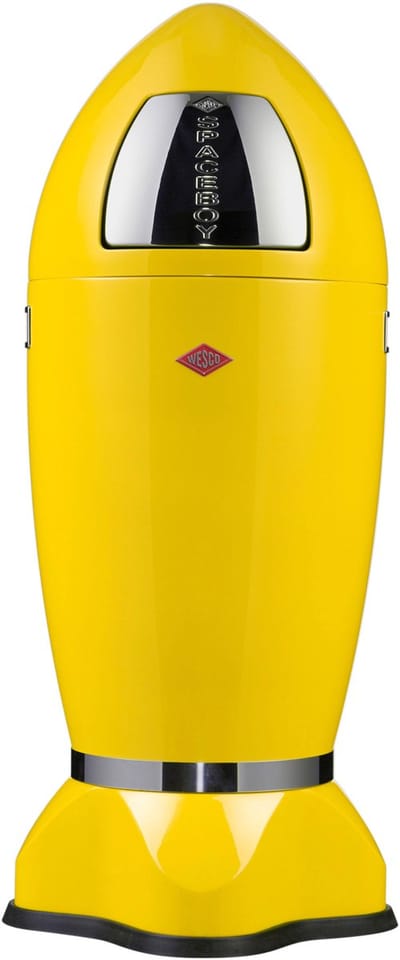Wesco afvalbak Spaceboy, afvalbak, afvalemmer, staalplaat, Lemonyellow, 35 L, 138631-19