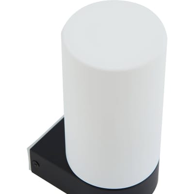Lucande - Wandlamp - 1licht - Glas, staal - H: 17.2 cm - E14 - zwart, wit