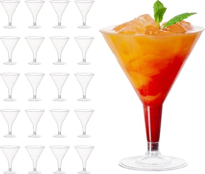 Matana – 48 Plastic Martiniglazen – Hard – Herbruikbaar & Stevig – Voor Cocktails, Verjaardagen, Bruiloften & Kerst