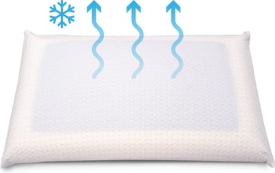 Vitality Pur Cool Fresh Hoofdkussen - 40x60 cm - Verkoelend Hoofdkussen – Memory Foam – Ademend & Ergonomisch – Voor Rug- en Zijslapers