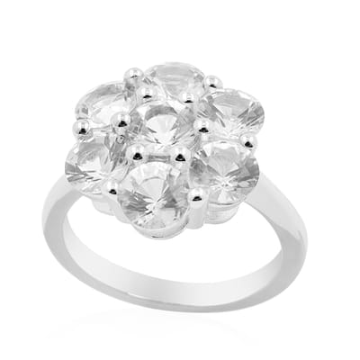 Cavill - Zilveren Ring - 925 Sterling Zilver - Mexicaanse Danburiet 3,087 ct - Ronde Briljant geslepen Edelstenen - Elegante Damesring