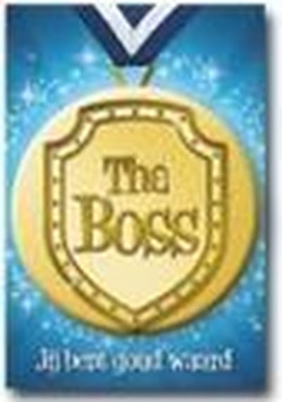 button wenskaart + envelop - The Boss