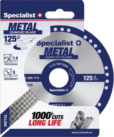 Diamant-doorslijpschijf voor metaal 125 mm x 1,4mm