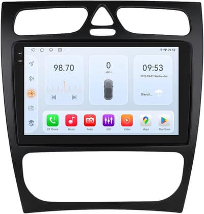 Autoradio met bluetooth - Carplay - Voor Mercedes-Benz C-Klasse / CLK-Klasse (W203 / W209 / S203 / A209 / W168) - Geschikt voor Apple en Android - Stereo - Navigatie - Navigatiesysteem auto - 3GB 32GB