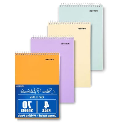 Steno Boeken - Notitieboekjes Pastel - Notities Maken - Gregg Ruled Lijn - 4 Stuks - Groen Tint