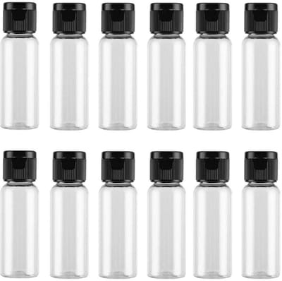 Store_8 - 12Pcs Reusable Plastic Flip Cap Bottles - Lege Flesjes voor Cosmetica - Transparant - 20ML - Ideaal voor Handlotion - Compact en Lichtgew...