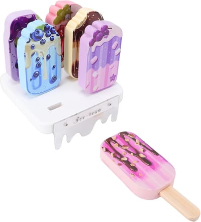 Houten IJswinkel Speelset - Fantasie IJsstandaard - Thuis Spelen - Duurzaam Educatief Speelgoed - 14 x 13 x 7 cm