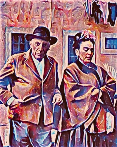Picasso en Frida Kahlo - Poster - 50 x 70 cm