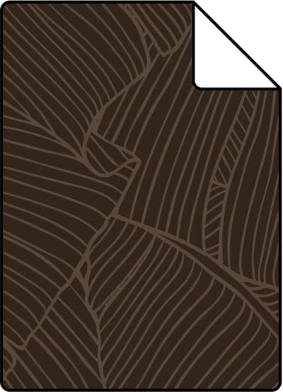 Proefstaal ESTAhome behang bladeren bruin - 26.5 x 21 cm - 131166-S
