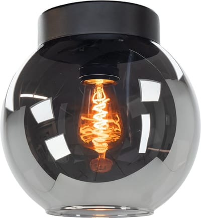 EGLO Centara Plafondlamp - E27 - Ø 20 cm - Zwart/Smoke Glas