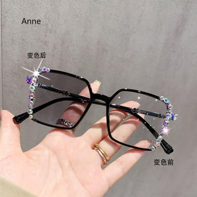 Luxe Diamant Geslepen Fotochemische Bril Trendy Kleur Veranderende Bril Handgemaakte Myopie Bril voor Dames Heren Mode -1.75