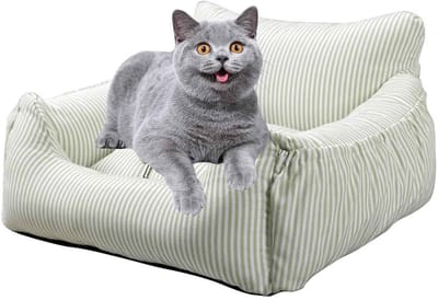 Honden autostoel - Reismand booster - Veilig reizen - Wasbaar en opbergvak - 55x54x26 cm - Groen