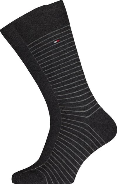Tommy Hilfiger MEN SMALL STRIPE SOCK 2P Mannen Sokken Maat 47-49