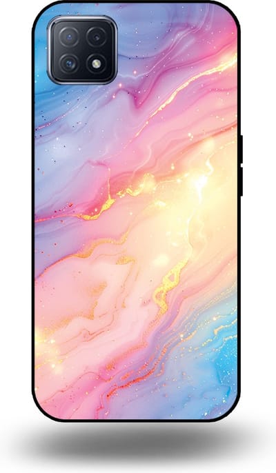 Smartphonica Telefoonhoesje Geschikt voor OPPO A53 5G / A72 5G / A73 5G met Regenboog Glitter Marmer Opdruk - TPU Backcover Case Rainbow Glitter Marble Design geschikt voor Oppo A53 5G;Oppo A72 5G;Oppo A73 5G