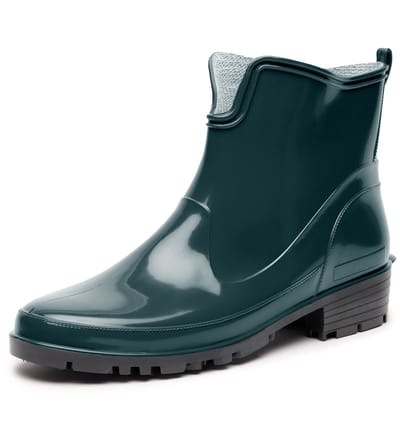 Ladeheid LA-LMG-930-Elke Dames Regenlaarzen - Rubber - Enkelhoogte - PVC - Waterdicht – Donkergroen – 37