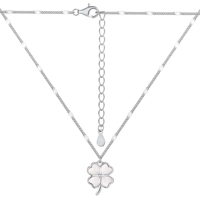 EHH BEAUTY -Klavertje vier - Ketting -Lucky Clover - Zilver - Gelukshanger - Sieraad cadeau