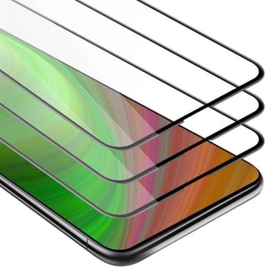 Cadorabo 3x Screenprotector geschikt voor Honor 9X PRO Volledig scherm pantserfolie Beschermfolie in TRANSPARANT met ZWART - Getemperd (Tempered) Display beschermend glas in 9H hardheid met 3D Touch
