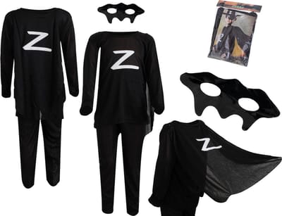 Zorro kostuum M 110 120cm - Halloween - Carnaval - Carnavalskleding - Verkleedkleding - Feestkledij