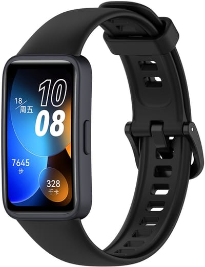 By Qubix - Siliconen bandje met gesp - Zwart - geschikt voor Huawei Band 10 / 9 / 8