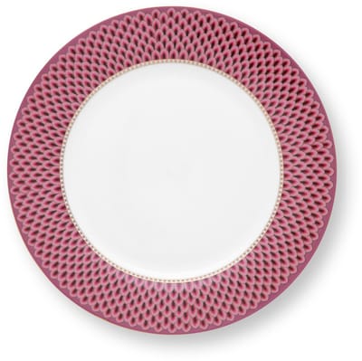 Plate Flower Festival Scallop Dark Pink 26.5cm