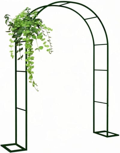 Huwelijksboog Metaal - Tuinprieel Pergola - Decoratie Buiten - Roestvrij Wit Latwerk - H250 x B240 cm - Zwart