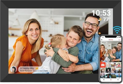 Digitale Fotolijst 10,1 Inch met WiFi en 32 GB Geheugen - Hoogwaardige IPS Touchscreen, Draadloos Foto Delen, Automatische Rotatie, Perfect Cadeau