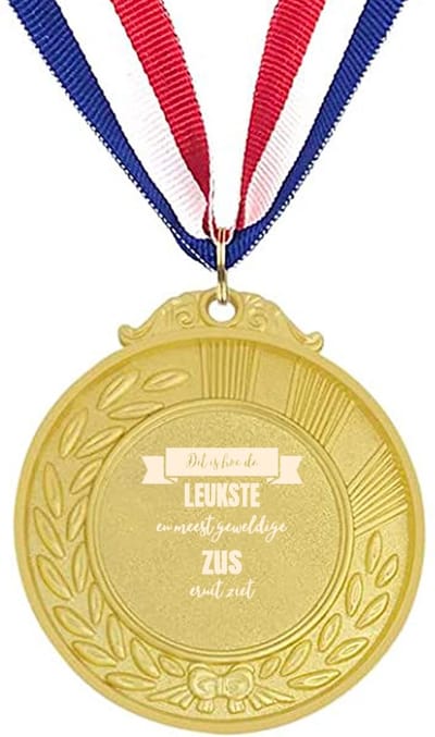 Akyol - dit is hoe de leukste en meest geweldige zus eruit ziet medaille goudkleuring - Zus - familie - cadeau