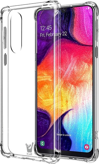 Hoesje geschikt voor Samsung Galaxy A50 - Anti Shock Proof Siliconen Back Cover Case Hoes Transparant