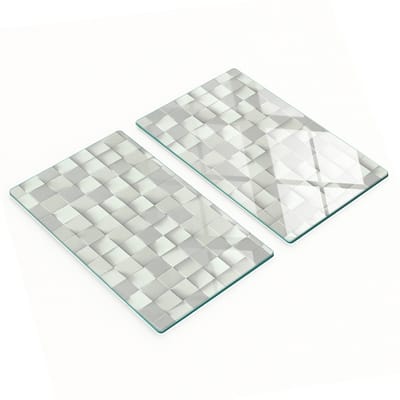 Duurzame en stijlvolle glazen borden met geometrisch patroon 2x30x52 cm