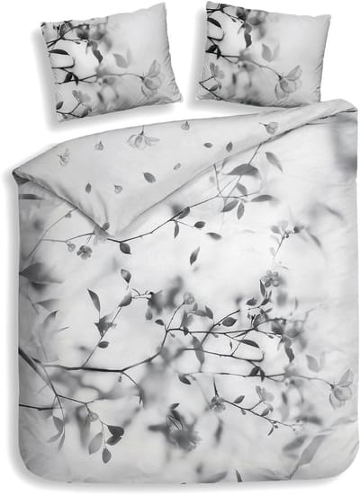 Heckettlane Dekbedovertrek Berta - Dove Grey - Dekbedovertrek van 100% Katoen-Satijn - Dekbedovertrek 140x200-220 cm - Berlijn