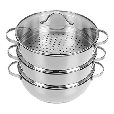 Stoompan 28 cm met 2 stoominzetstukken
